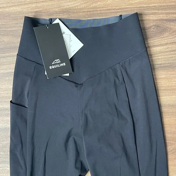 Equiline Women's Riding Breeches/Leggings - Pull On - Knee Grip - Black - XS - Picture 3 of 5